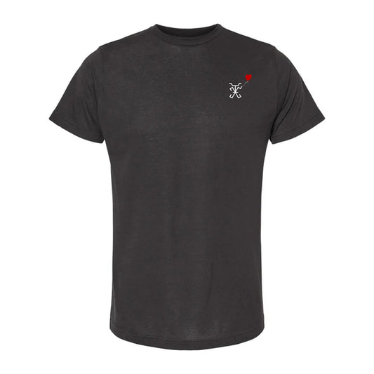 Playera Deportiva Lito Ballon Heart Negro Jaspeado