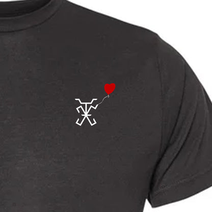 Playera Deportiva Lito Ballon Heart Negro Jaspeado